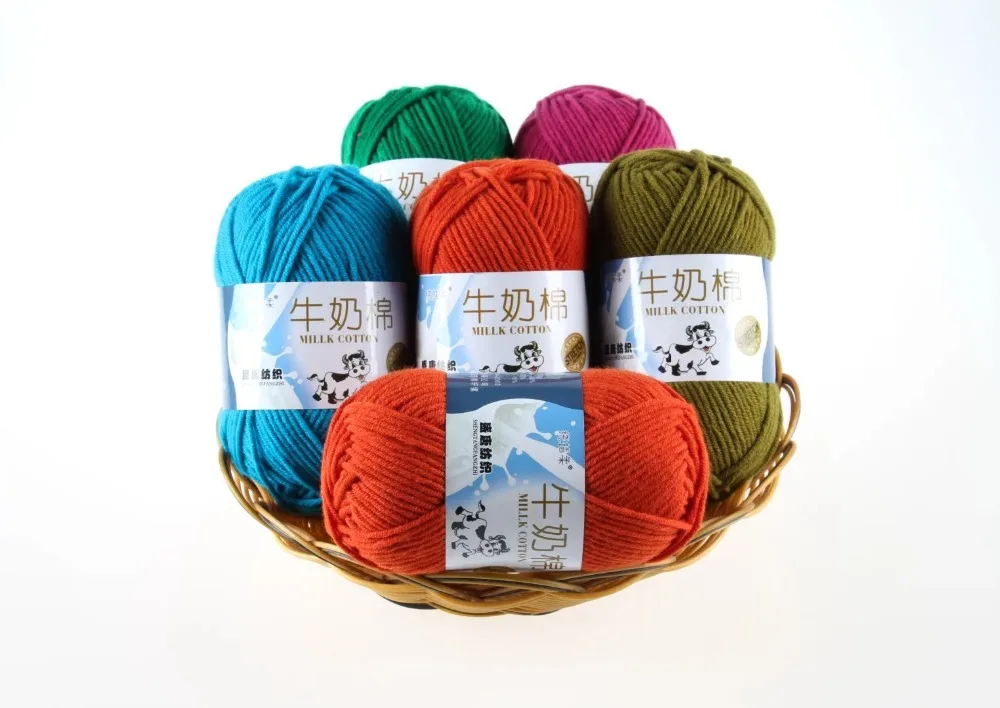 

mylb 500g Strands Milk Cotton Knitting Yarn Soft Warm Baby Yarn for Hand Knitting Supplies wool scarf line thick cotton thread