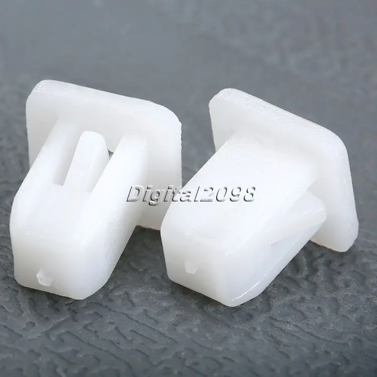 50Pcs White Square Auto Fasteners Auto Bumper Fastener Rivet Retainer Clips Push Engine Cover Fender Car Door Trim Panel Clip