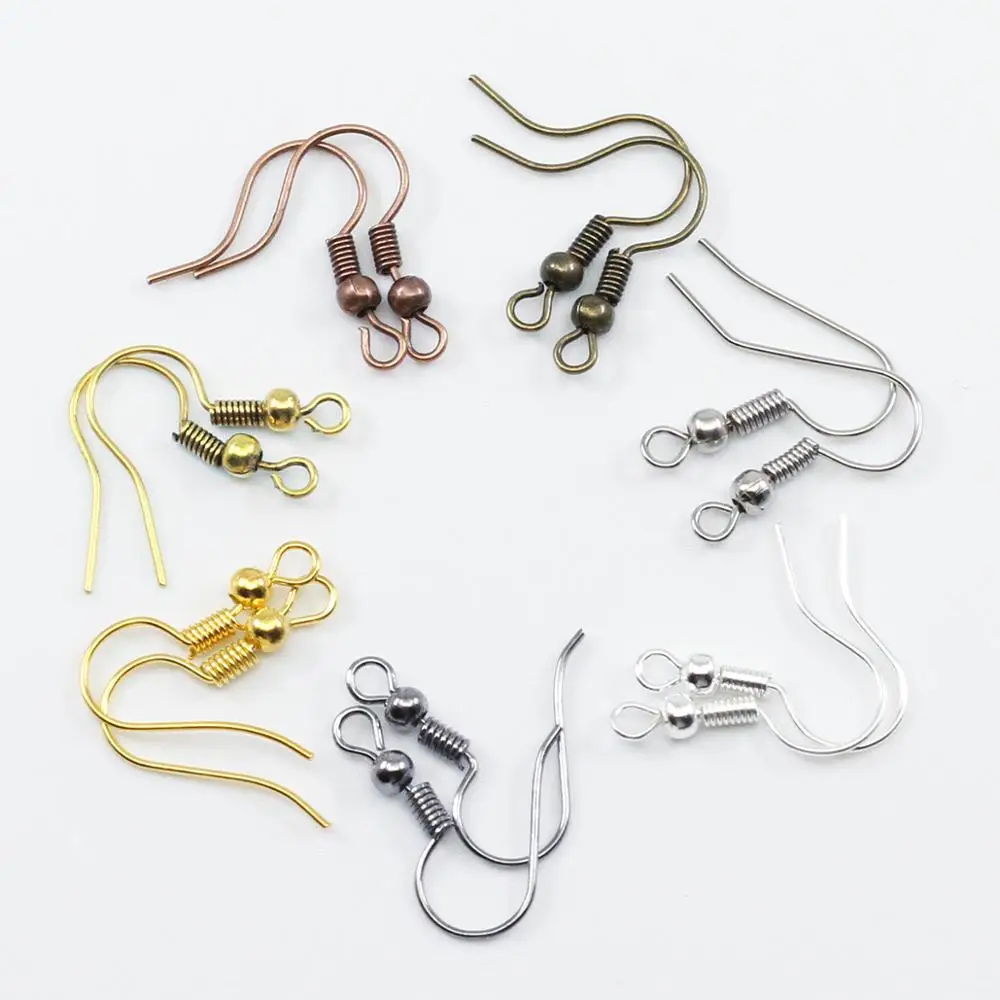 

100-200pcs/lot Gold Cheap Iron Ear Hook Clasp Ear Bead Charms Earring Hooks Wires For DIY Jewelry Makings Findings Supplies