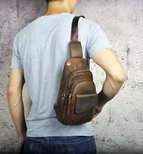 Men's Leather Chest Sling Bag 8" Tablet #3