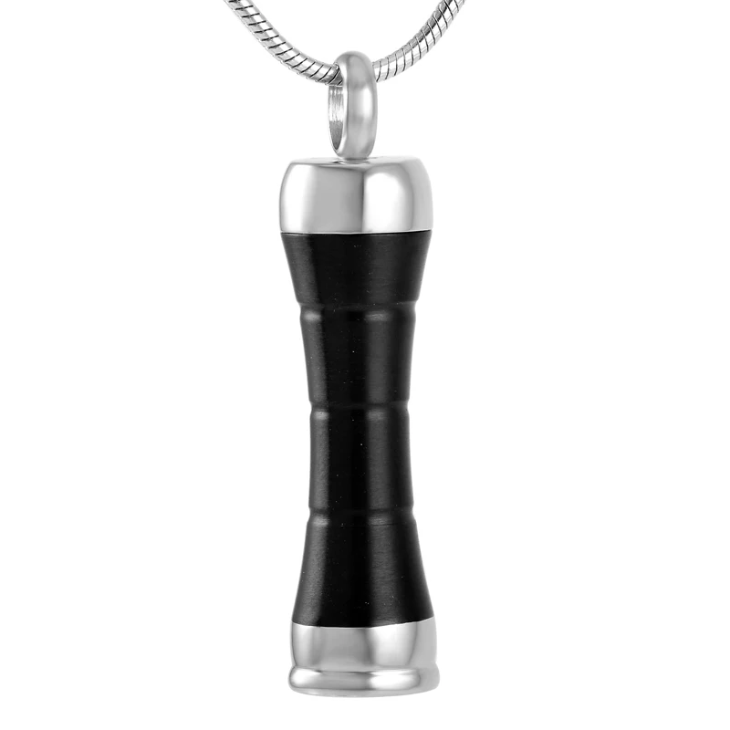 

IJD9256 Black&Golden Stainless steel Perfume bottle Cremation Jewelry Pendant Necklace man,charm urn ashes necklace for Human