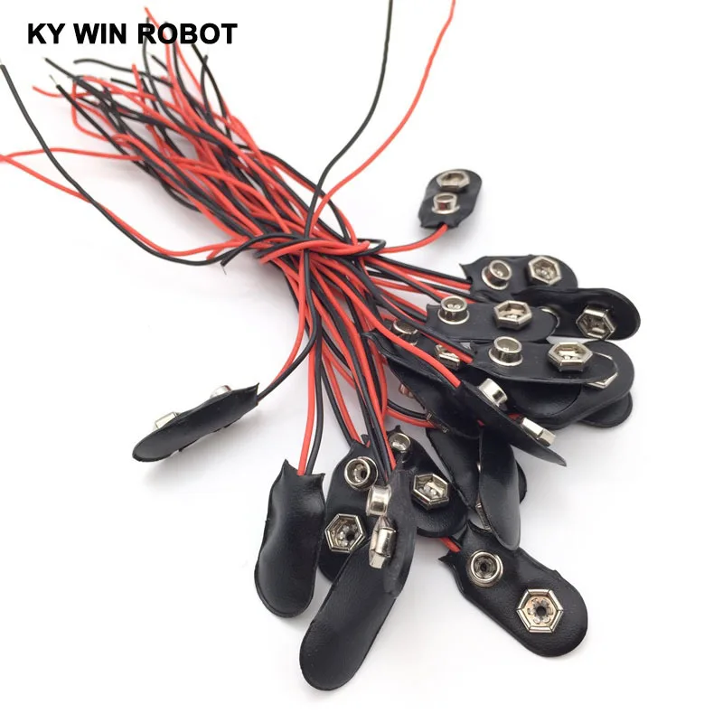 20Pcs 9V Battery Snap-on Connector Clip With Wire Holder Cable Leads Cord
