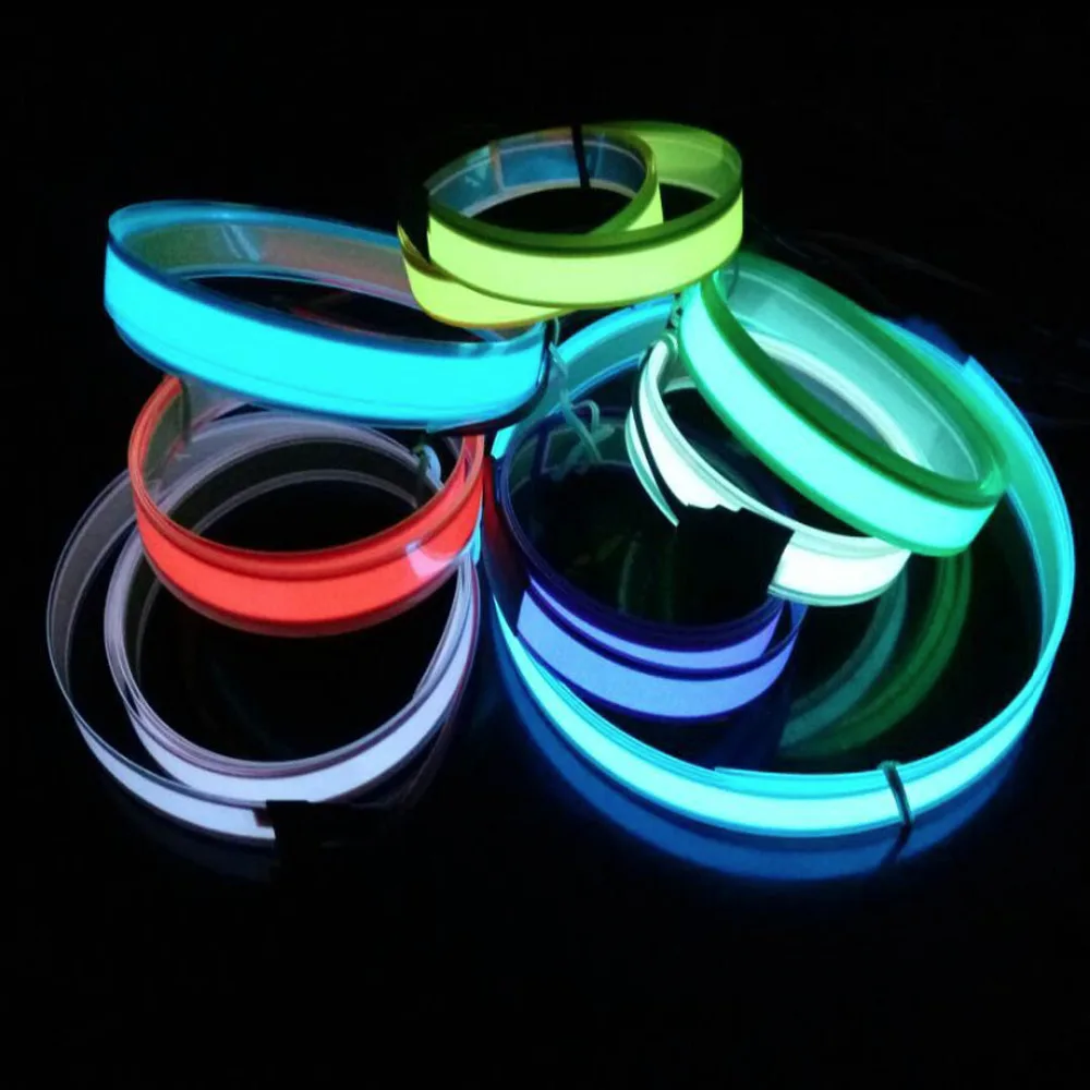 2aa 3V battery  5V USB or dc12v 5color Neon Light Glow EL Wire Rope tape Cable Strip LED cold Light Cap Car decorate ribbon lamp