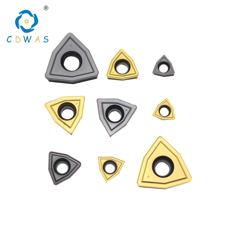 Ferramenta de corte de torno com inserções de carboneto, 10 peças de alta qualidade wcmx050308 wcmx080412 para broca wc u