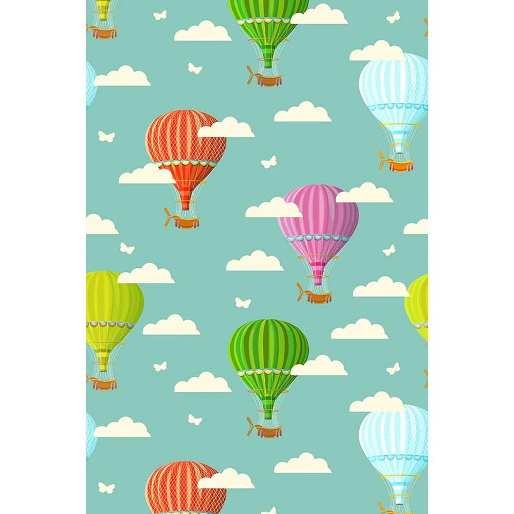 

Colorful Hot Air Balloon Backdrop Newborn Photography White Clouds Light Blue Kids Cartoon Photo Studio Background Baby Shower