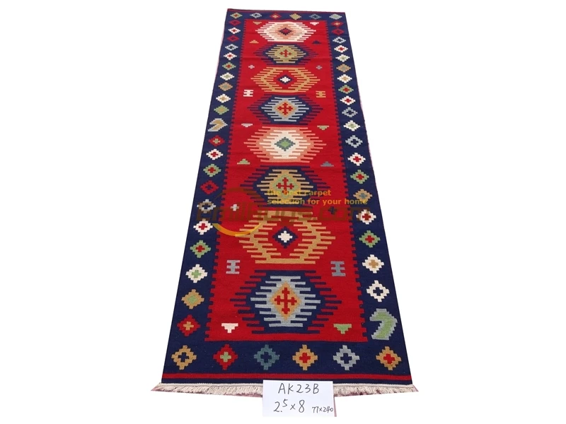 handmade wool kilim rugs living room rug bedroon bedside blanket corridor Mediterranean style AK23B 2.5X8 gc6kliyg5