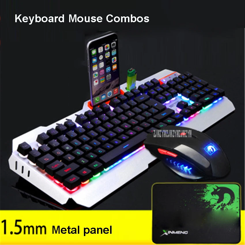 Wired LED Backlit Multimedia Ergonomic Usb Gaming Keyboard Mouse Combo illuminated 2400DPI Optical Gamer Mouse Sets + Mouse Pad