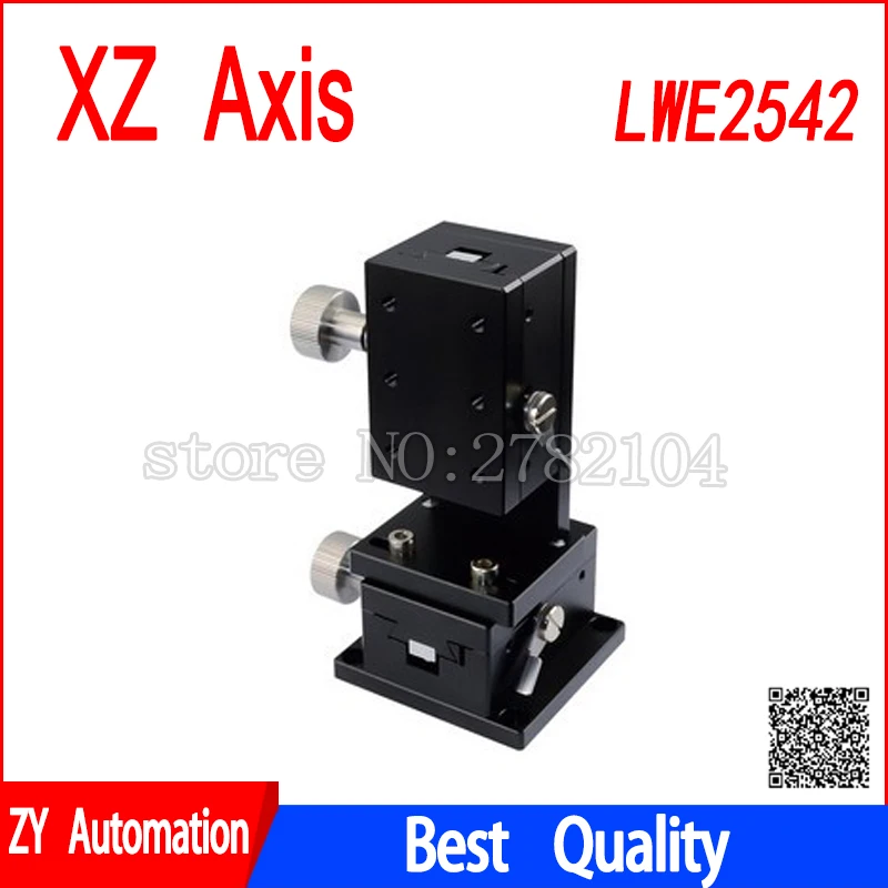 LWE2542 XZ Axis Dovetail Groove Guide Manual Displacement Platform Gear Drive Knob Adjusting Slide for Precision Motion Control