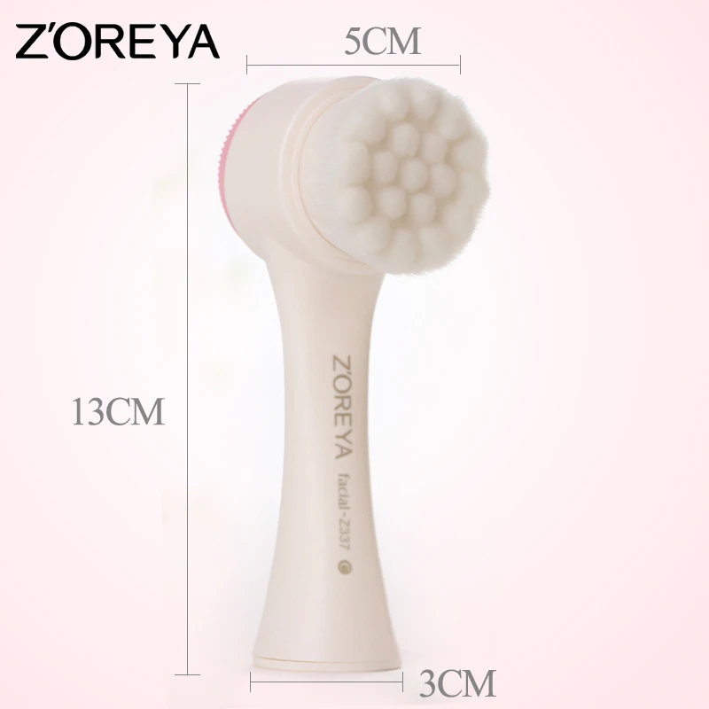 Zoreya ماركة 2017 جديد وصول متعددة الوظائف ثلاثية الأبعاد ماكياج الوجه فرش فرشاة تنظيف سبا العناية بالبشرة الوردي والأخضر Z337