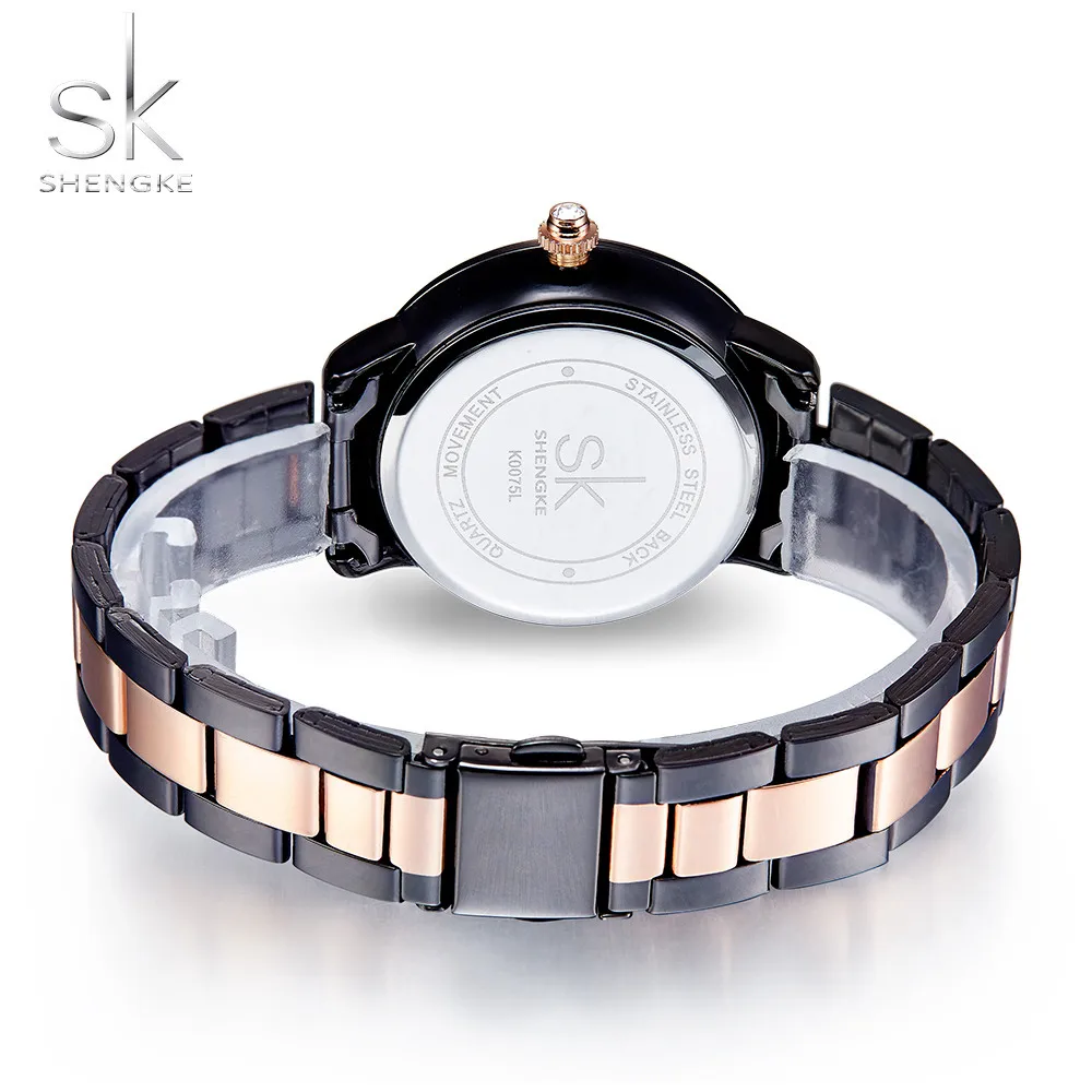 Shengke Rose Gold Watch Women Quartz Watches Ladies Top Brand Crystal Luxury Female Wrist Watch SK Girl Clock Relogio Feminino