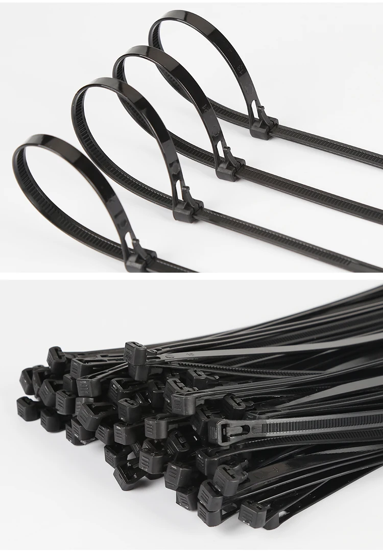 100pcs  BLACK 8*100-450mm xintylink releasable Nylon Cable ties Network Plastic Cable Wire Organiser reusable Zip Tie Cord Strap