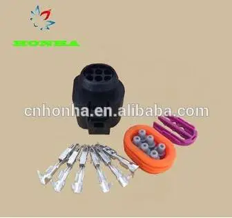 

100pcs/lot Connector 6-way/pin socket housing for LSU 4.2 wideband sensor with rubber sleeve