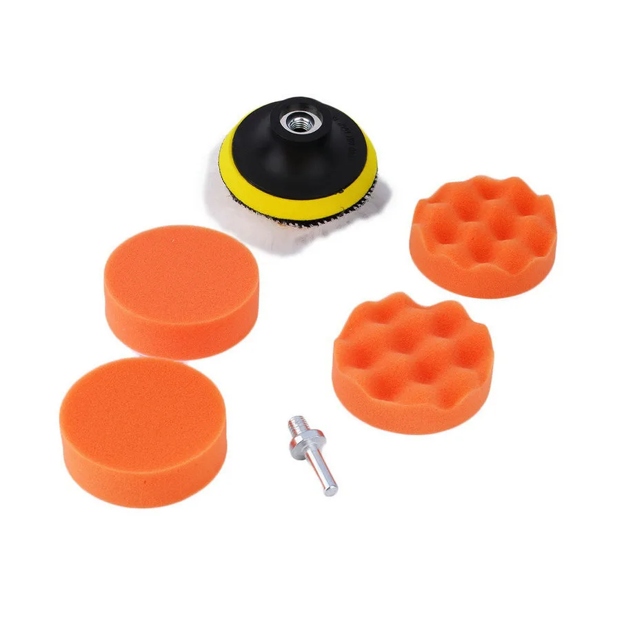 1 Set / 7Pcs 3 Inch Polishing Buffer Sponge Pad Set + Drill Adapter For Car Polisher Hot Selling Hot Sell Wholesale