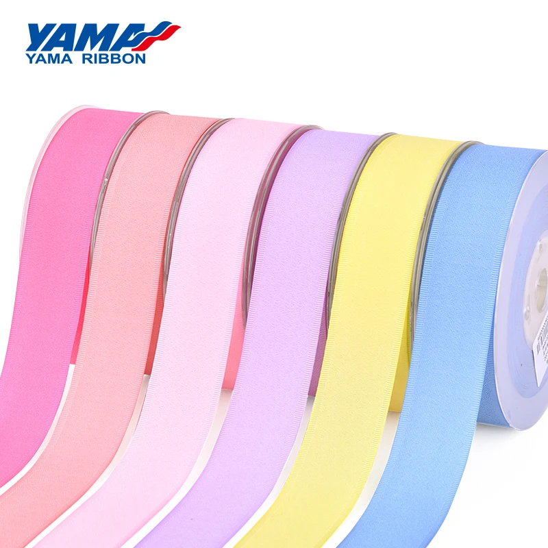 YAMA Polyester Grosgrain Edge Granulated Ribbon 9 16 19 25 38 mm and 3/8 5/8 3/4 1 1-1/2 inch 100Yards Printed Ribbons Bows