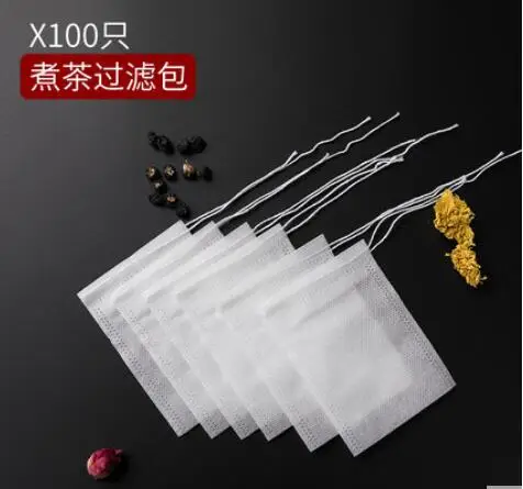 100pcs 7x9cm disposable filter bag tea bag non-woven gauze bag fried Chinese medicine bags small tea