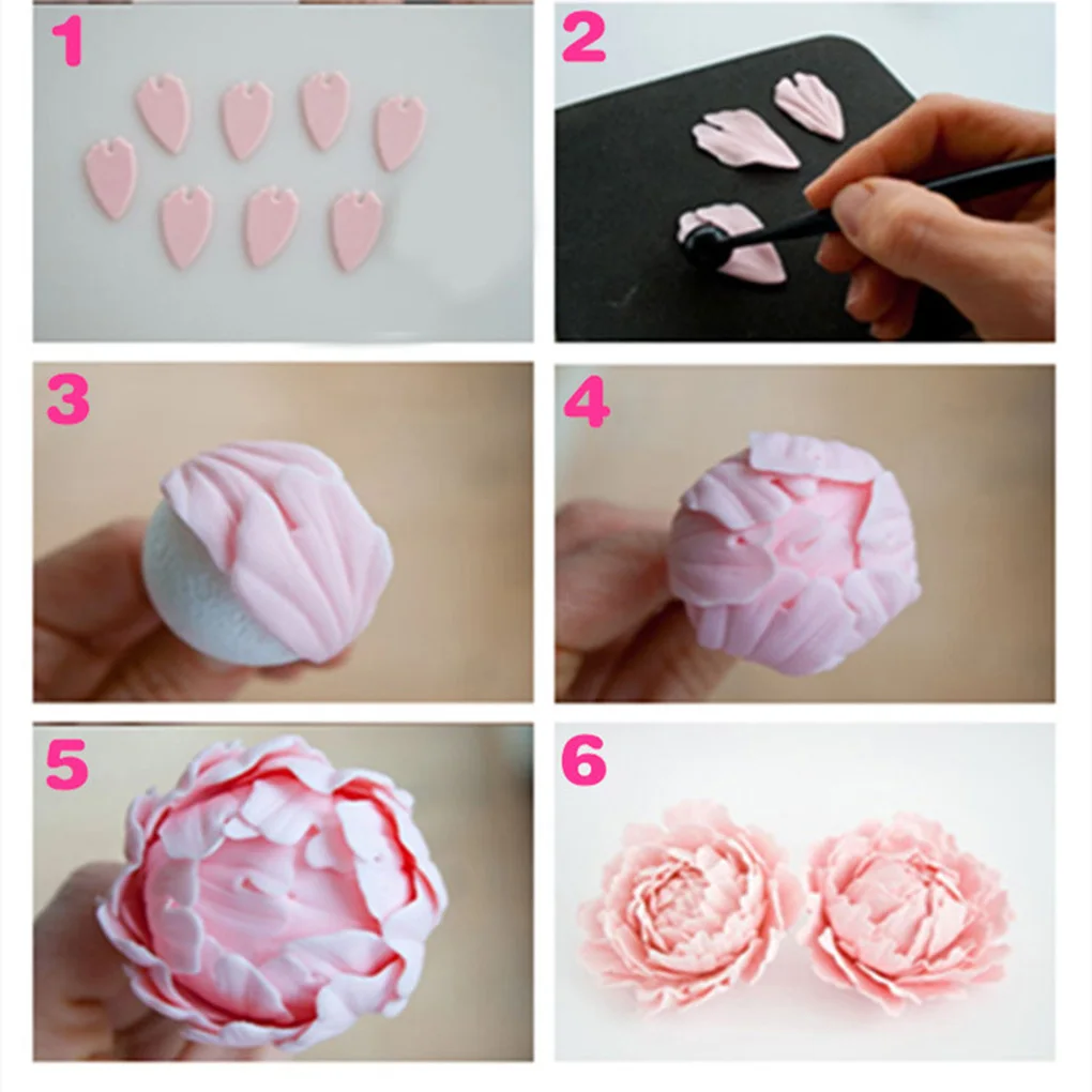 Feiqiong 4 pezzi di plastica fiore stampo petali modello taglio stampo biscotto torta taglierine stampi cottura strumenti di decorazione della torta