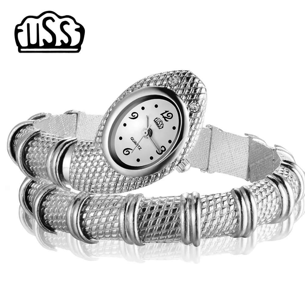 CUSSI-Reloj de pulsera con forma de serpiente para mujer, cronógrafo de diseño único, femenino