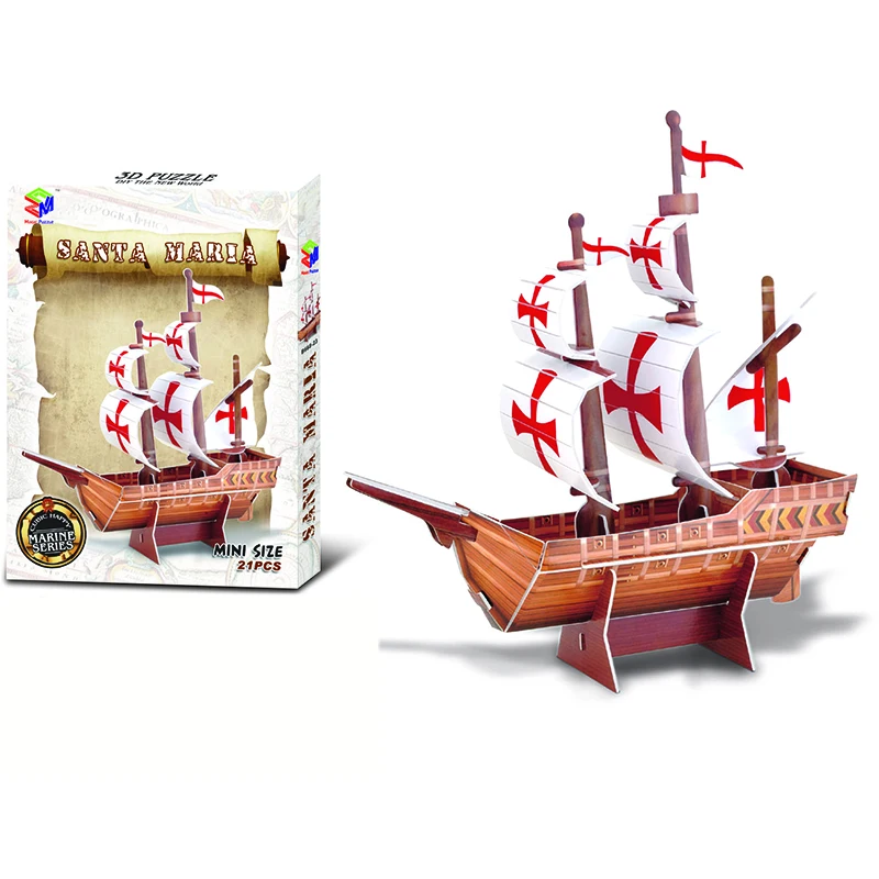 Vendita calda Giocattolo Di Puzzle 3D Jigsaw Puzzle Movie modello di barca a vela Di Puzzle per il Capretto Giocattolo Educativo 4 di stile per la selezione