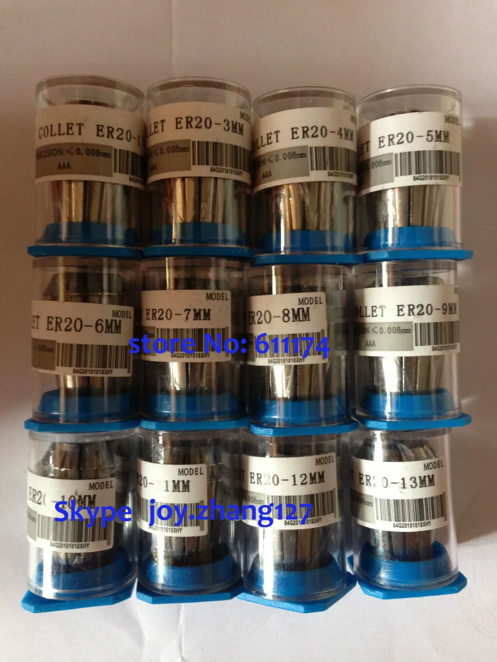 13 o eixo da elevada precisão dos pces recolhe o mandril padrão er20 recolhe a mola de 3-13mm 3.175mm 12.7mm recolhe