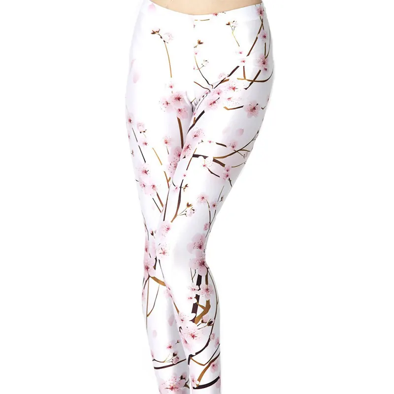 Kwiatowy Plum Blossom kwiat kobieta Legging legginsy damskie Jeggings Sexy legginsy drukowane legginsy