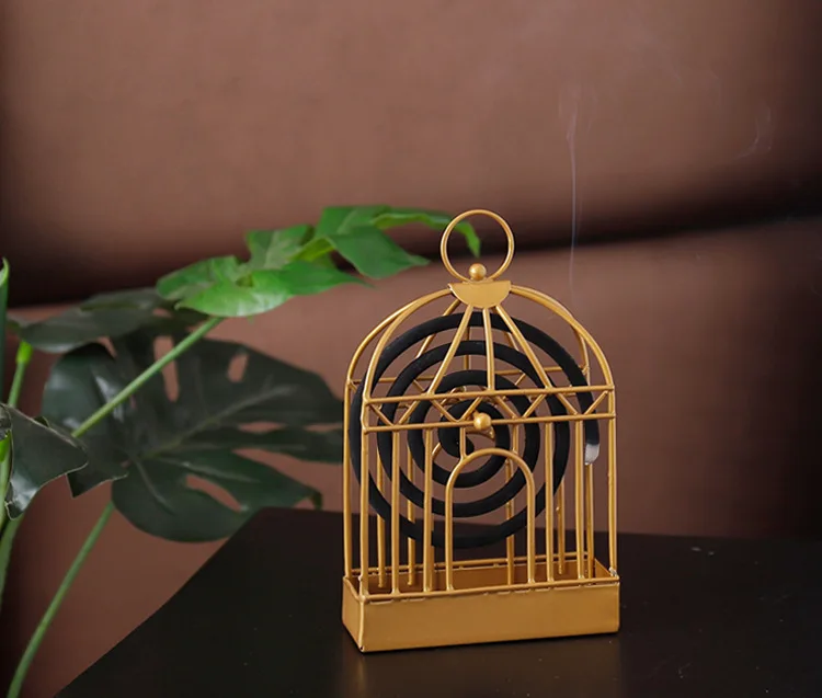 1PC Iron Metal Mosquito Repellent Incense Rack Birdcage Portable Standing Mosquito Repellent Incense Holder Home Rack JL 210