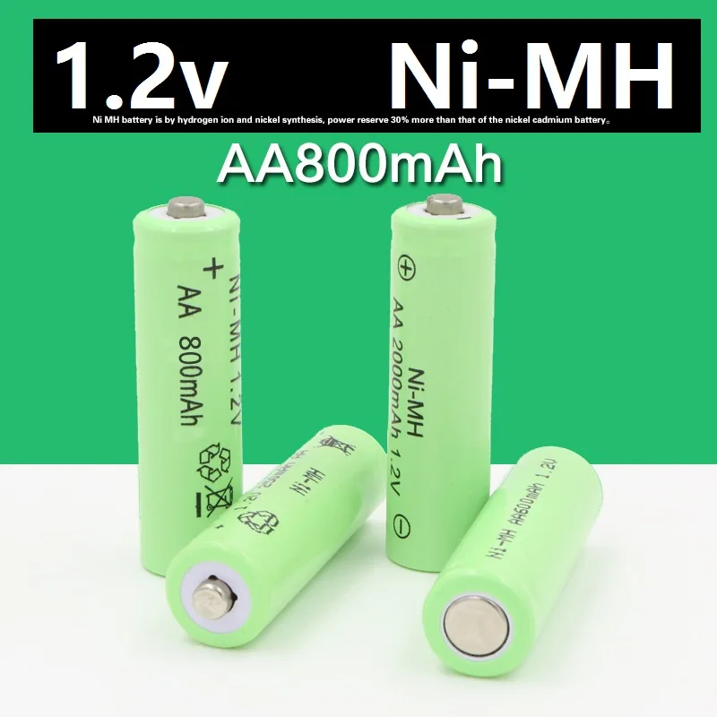 2szt AA 800mAh 1.2 V Quanlity Akumulator AA NI-mh 1.2V Akumulator 2A Bateria AA aa