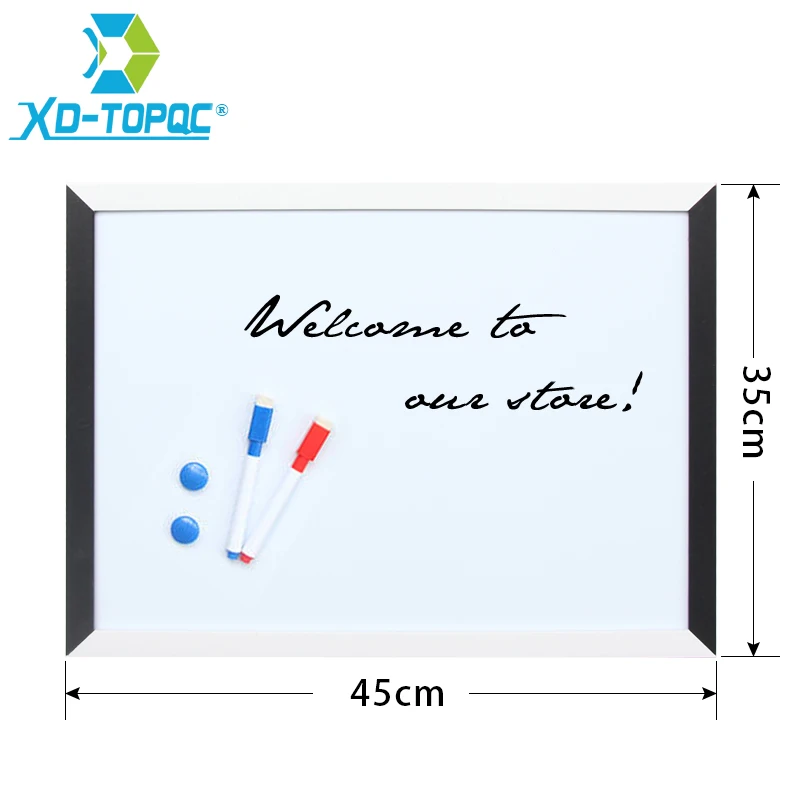 XINDI 35*45cm Whiteboard Magnetische Tekentafel MDF Zwart & Wit Houten Frame Boards Decoratieve White Board Voor business WB09