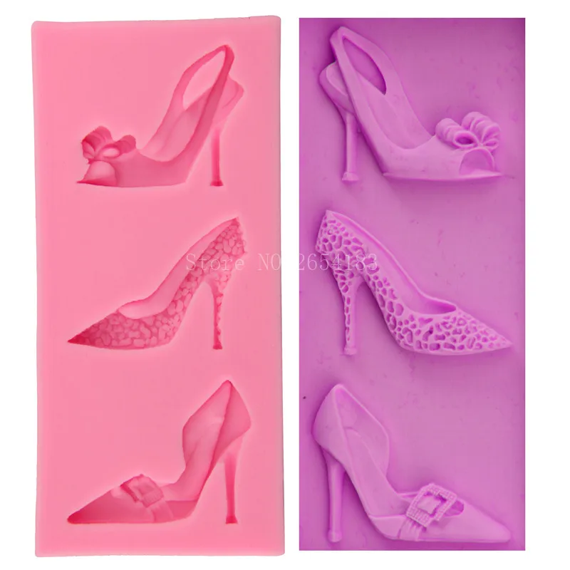 Girl High-heeled shoe Lady Silicone Fondant Soap 3D Cake Mold Cupcake Jelly Candy Chocolate Decoration Baking Tool FQ3060