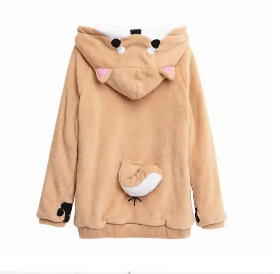 Sweat à capuche imprimé de Muco/maison, manteau imprimé de dessin animé Shiba Inu