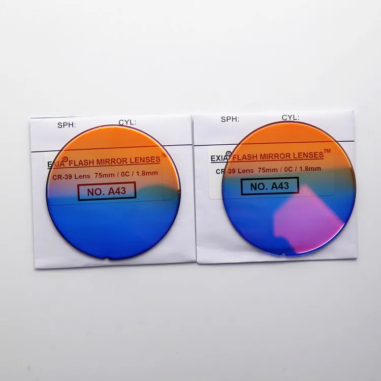 

EXIA A43 Flat Curve 0 Graduated Colors Sun Glasses Lenses Flash Mirror Red Coatings for Vintage Eyewear UV400