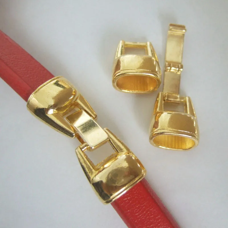 5Set Gold Plated Tone Smooth Snap Clasp For 10x6.5mm Licorice Leather Cord Jewelry Fittings Bracelet Making