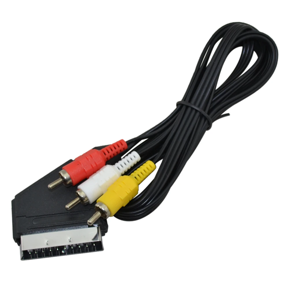 High Quality 1.8m RGB 3RCA To Scart Audio Video Cable for NES for FC