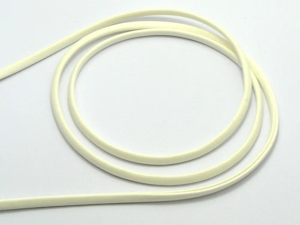 

32.8 Feet White Flat Soft Synthetic Leather Jewelry Cord 4X2mm