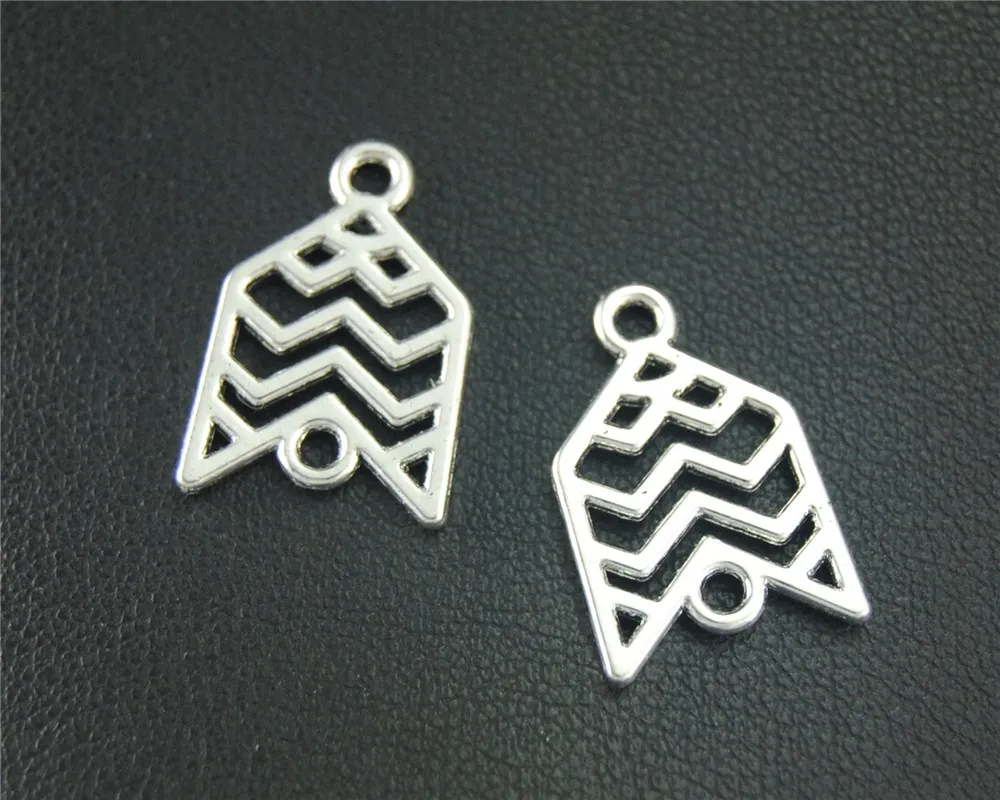 30pcs  Silver Color Arrow Chandelier Charm Geometry Jewellery Pendant For Bracelet Necklace 14x20mm A1872