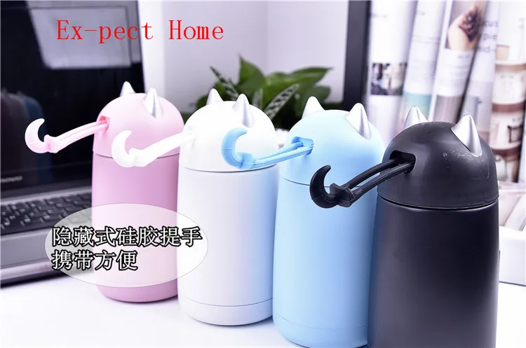 50pcs Cute Cat Thermos Cup Kids Thermo Mug Drinkware Child Water Bottle Stainless Steel Vacuum Flask