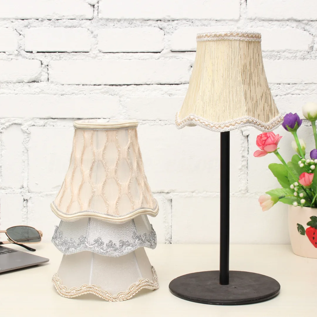 2019 i più nuovi paralumi Vintage in pizzo piccolo lampadario in tessuto strutturato copertura del soffitto della luce