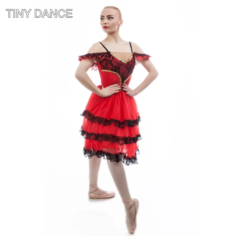 

Red Spandex Leotard Dress Ballet Dance Tutu for Child and Adult Ballerina Dance Costumes Stage Show Costume 15359