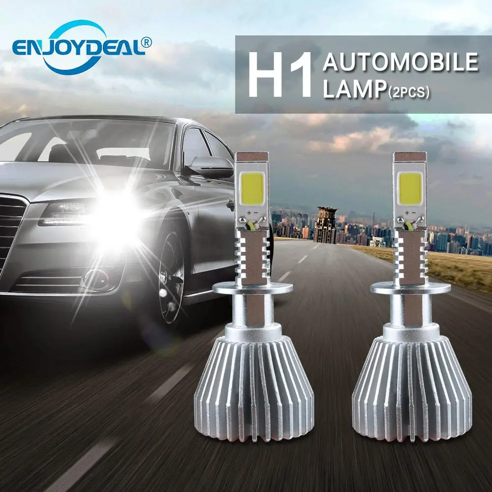 

New 2PCS H1 LED H7/H11/H4 COB LED Car Headlight Bulb 80W 8000LM 6000K Auto Headlamp DC12V Fog Light Car Styling Emergency Light