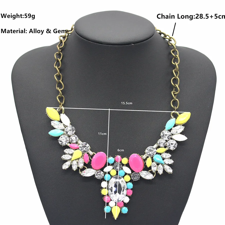 ADOLPH Jewelry Fashion 6 colors Brand Flower Choker Luxury Fashion Rhinestone Necklaces For Women 2015 New necklaces & pendants