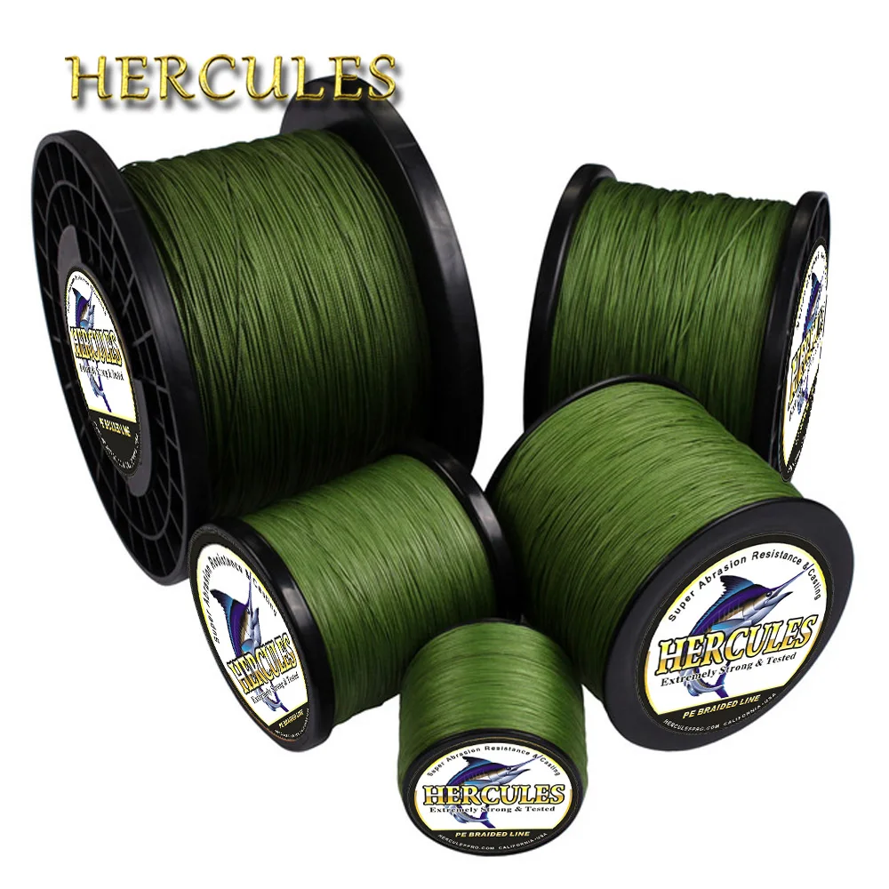 Hercules Pleciona żyłka wędkarska Sea Saltwater Fishing 8 Strands Army Green 100M 300M 500M 1000M 1500M 2000M 100% PE Trenzado Pesca
