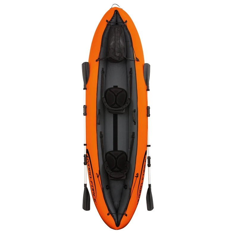 11ft Inflatable 2-Person Luxury Venture Kayak Fishing Double Paddle Floating Boat Sit in Sea Kayak Fun Air Raft