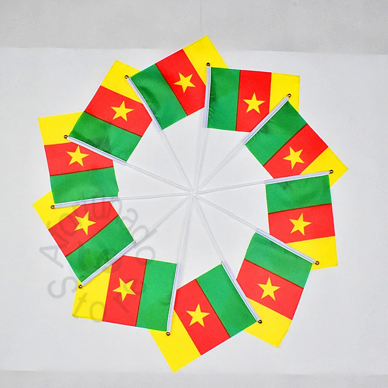 Cameroon 14*21cm 10pieces flag Banner  Hand waving Flag National Flag   Cameroon nation flag