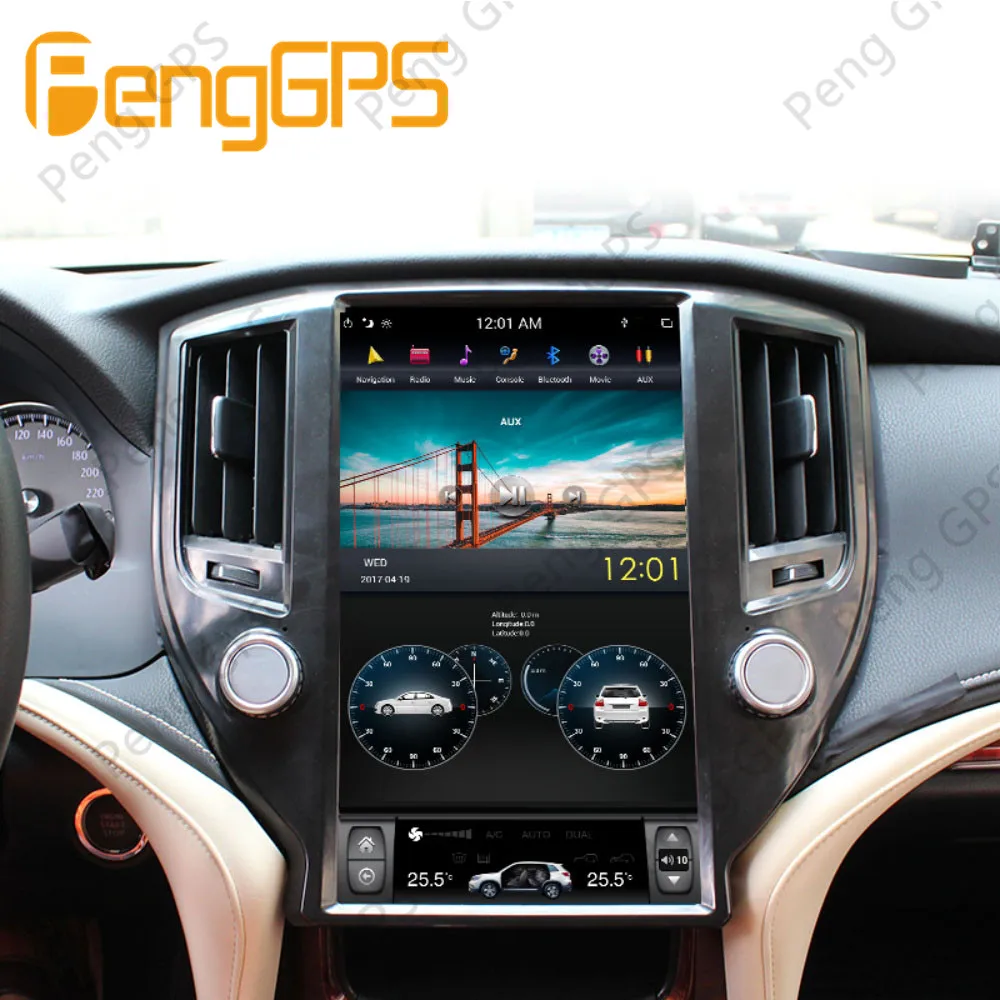 13.6'' Android 9.0 Px6 4+64gb Car Multimedia Radio For Toyota Crown Fourteenth Gps Navigation Head Unit No Dvd Player