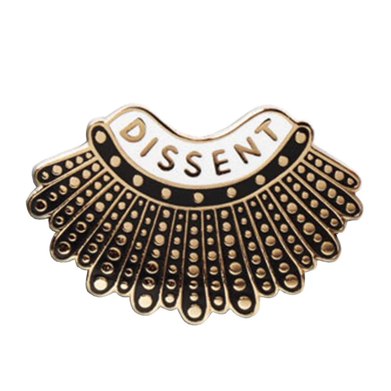 Dissent Collar Pin RBG Ruth Bader Ginsburg Badge