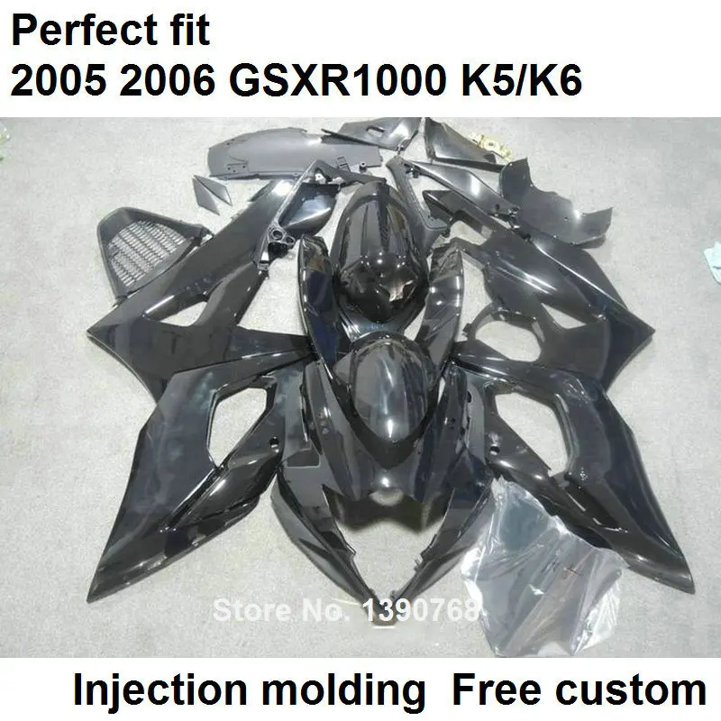 Injection mold hot sale fairings kit for Suzuki GSXR1000 2005 2006 black bodywork fairing kits GSXR1000 05 06 NP82