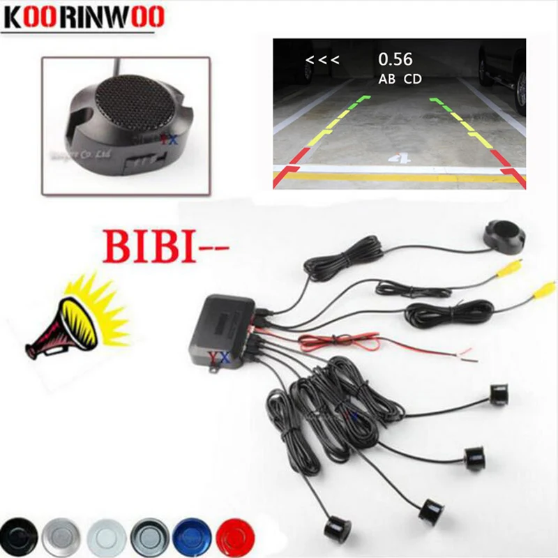 

Koorinwoo 2024 Dual Core CPU Car Video Parking Sensor Reverse Backup Radar Assistance and Step-up Alarm Show Distance