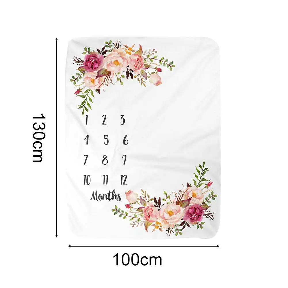 Newborn Baby Monthly Growth Milestone Blanket Photography Props Background Cloth Commemorate Rug Girls Boy Blanket Kids Shooting