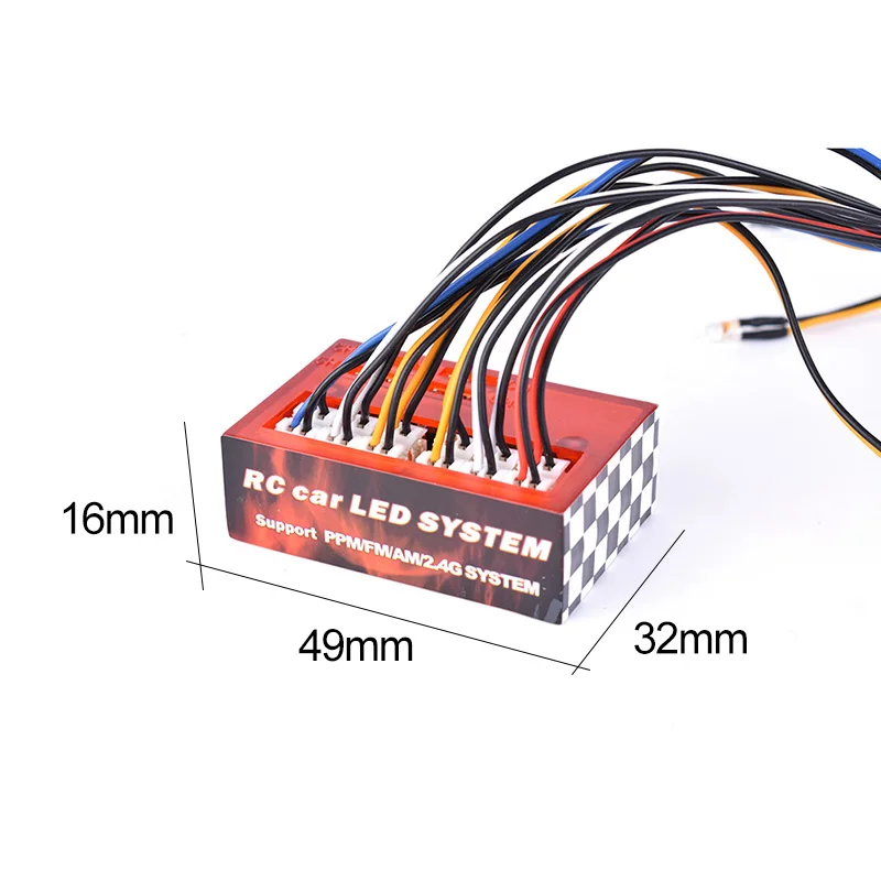 AUSTAR AX-003 Multi-function Ultra Bright LED Lamp Light System Kit for 1/10 1/8 RC Car HSP TAMIYA CC01 Axial SCX10 D90