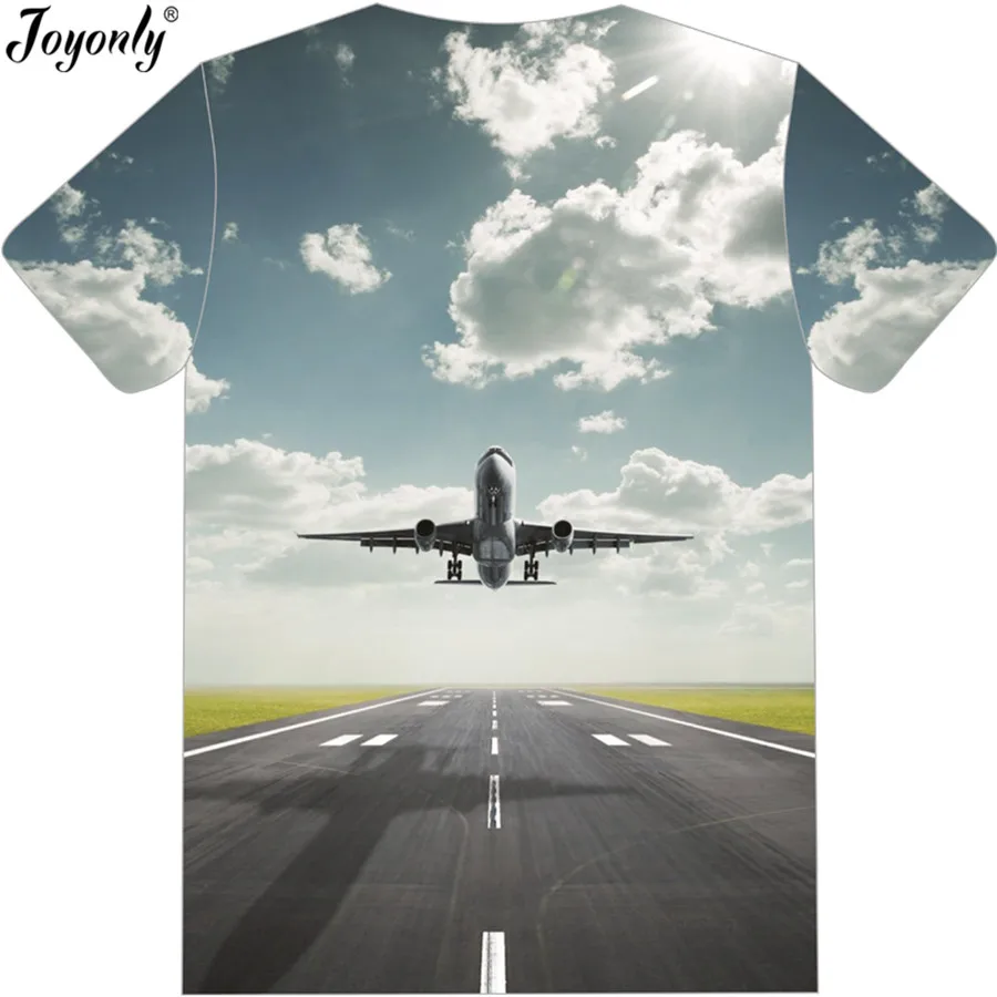 Joyonly 2022 Boys/Girls Summer Fashion T-shirt Taking Off AirPlane Graphic Printed 3d Tshirt Casual Short Sleeve O-neck T shirt