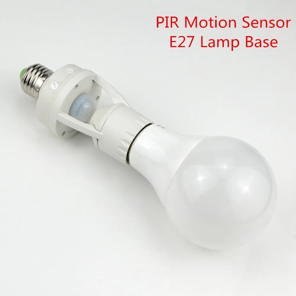 

PIR Motion Sensor Lamp Base 360 Degrees E27 Plug Holder Bulb Socket LED Light Sensor Switch Base Lamp Holder Day & Night 2 Modes